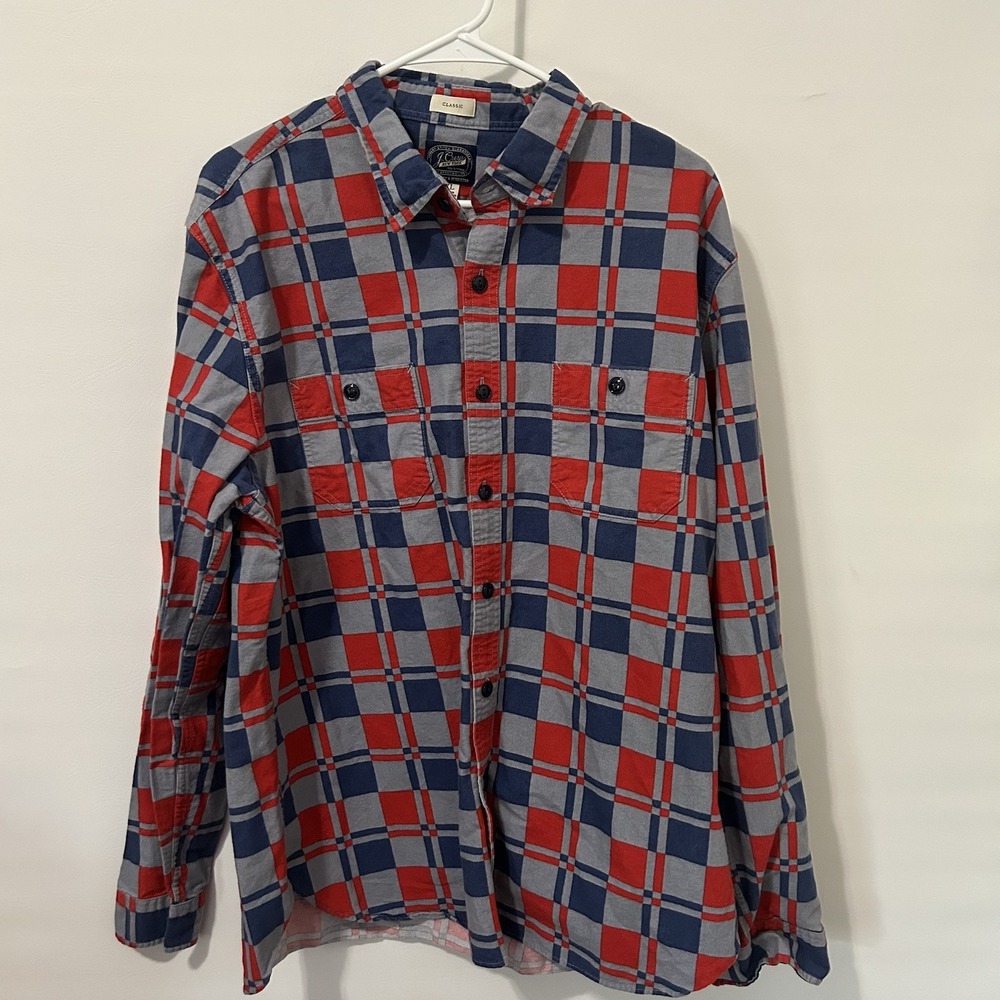 J.CREW SPORTSMEN FLANNEL WORK SHIRT PLAID MULTI MENS XL Western Granola